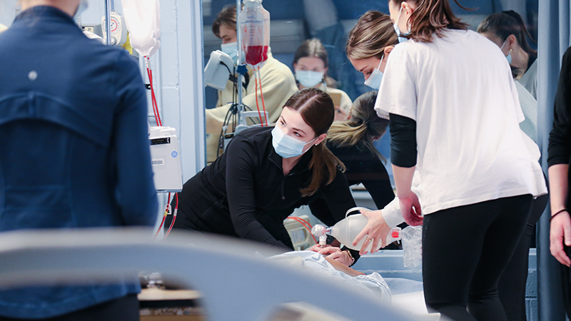 Nursing students in simulation lab