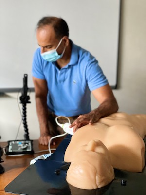 Dr. Johri in a remote training session
