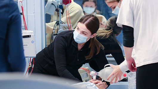 Nursing students in simulation lab