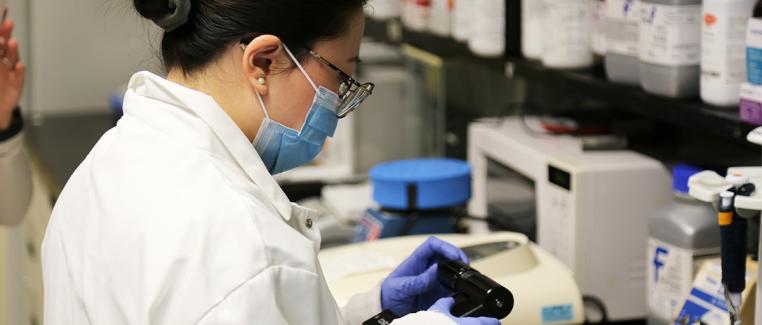 Research lab with person