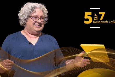 Dr. Michelle Gibson with 5 a 7 graphic overlay