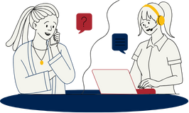 2 people having a conversation in different places 1 is on the phone the other is talking through their laptop