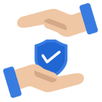 icon with 2 hands holding a checkmark