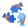 icon of 3 puzzle pieces forming a circle