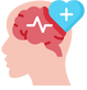 Icon of a head with a brain and heart symbol